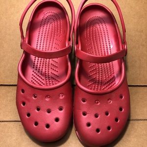 Women’s Crocs Mary Jane Clogs Sandals Red Size 9